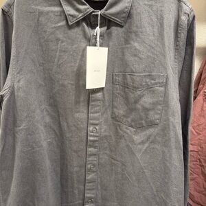 Zara Gray Casual Button Down Shirt
